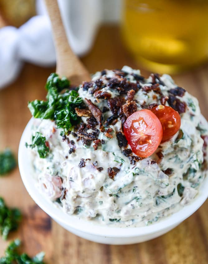 grilled kale BLT dip I howsweeteats.com