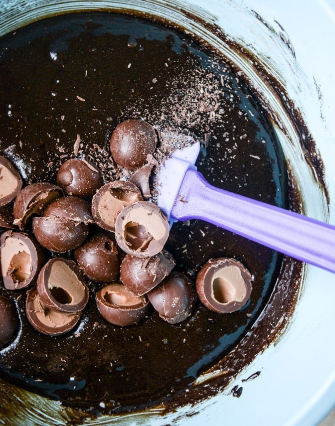 olive oil sea salt truffle brownies I howsweeteats.com