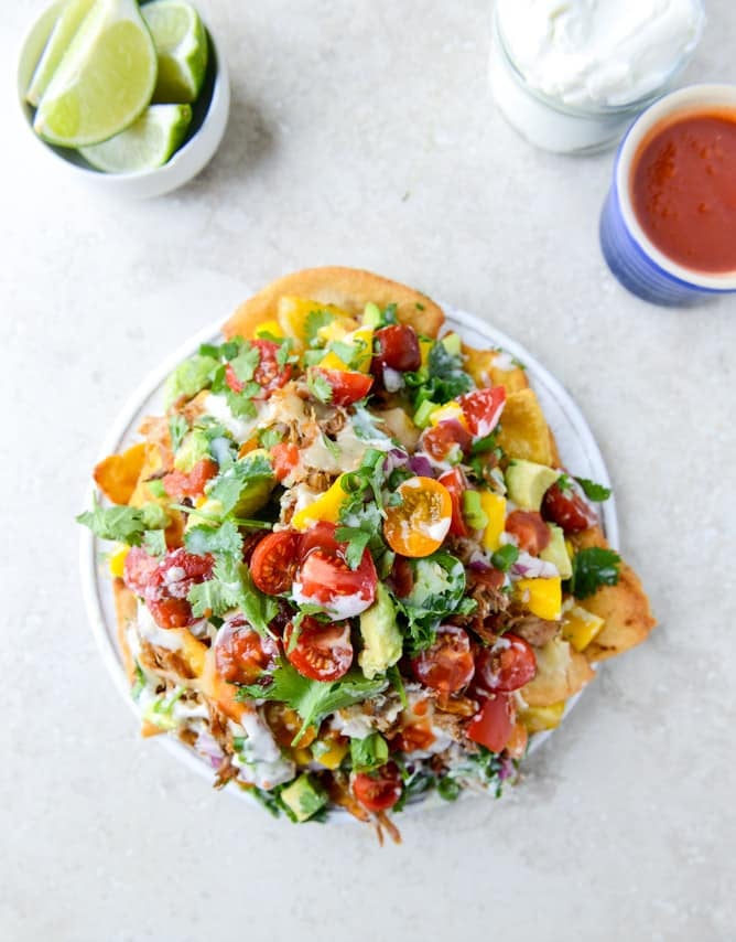 crispy carnitas oven nachos I howsweeteats.com