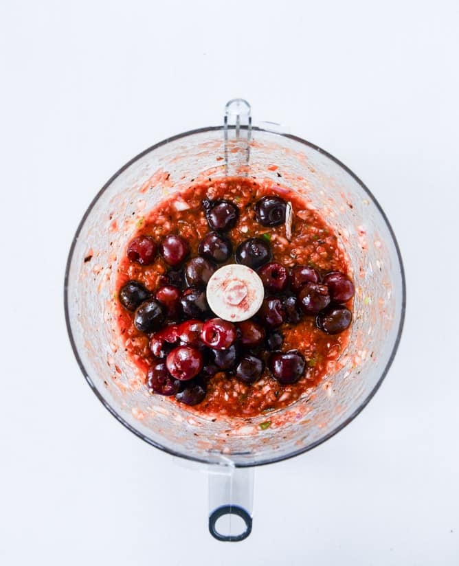 grilled cherry salsa I howsweeteats.com