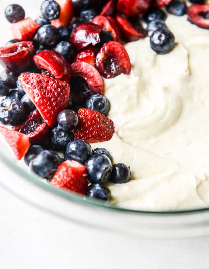 cherry berry buttermilk crumb cake I howsweeteats.com
