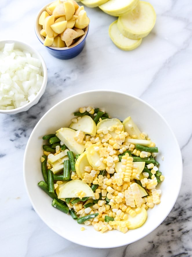 summer chicken pot pie galette with herbed crust I howsweeteats.com