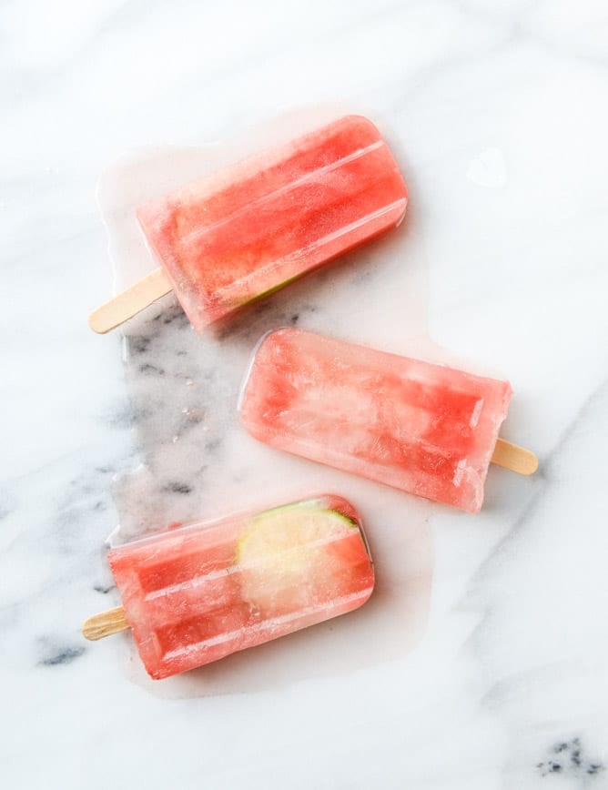 salted watermelon margarita popsicles I howsweeteats.com