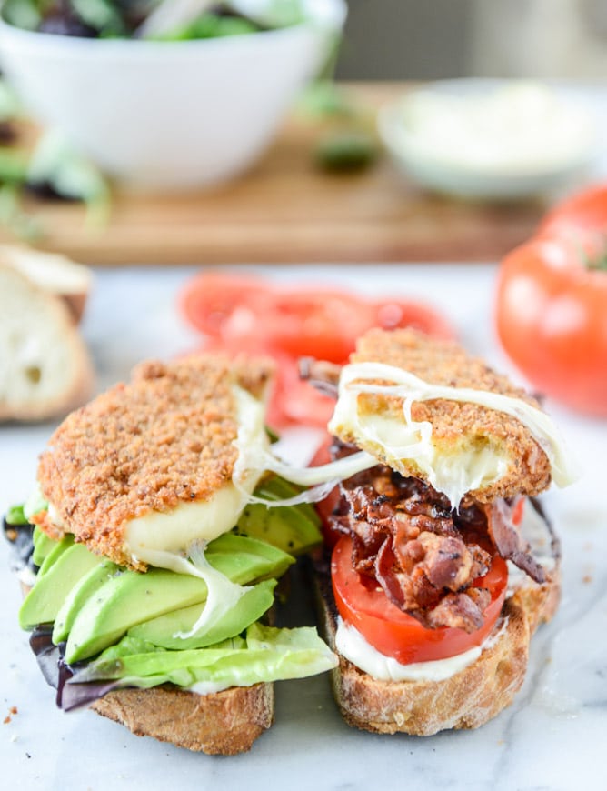 crispy smoked provolone BLAT I howsweeteats.com