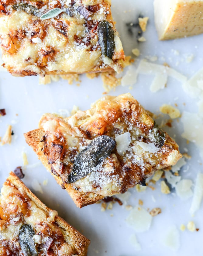 pumpkin parmesan french breads I howsweeteats.com