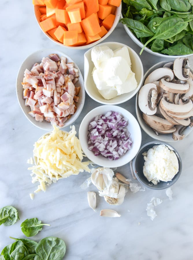 roasted butternut squash spinach dip I howsweeteats.com