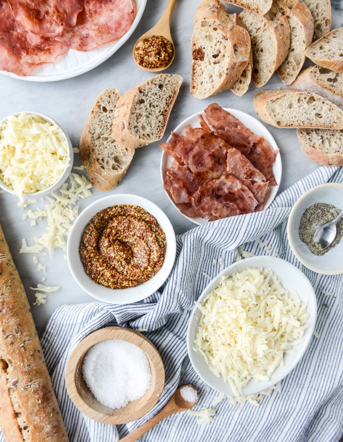 croque monsieur crostini I howsweeteats.com