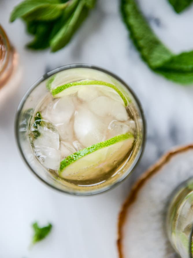 rosé champagne mojitos I howsweeteats.com