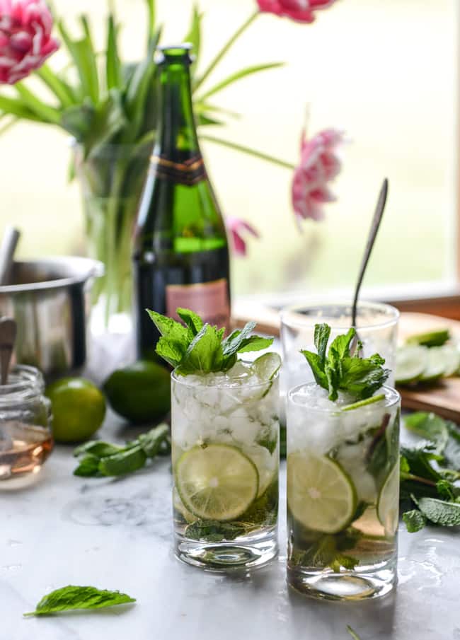 rosé champagne mojitos I howsweeteats.com