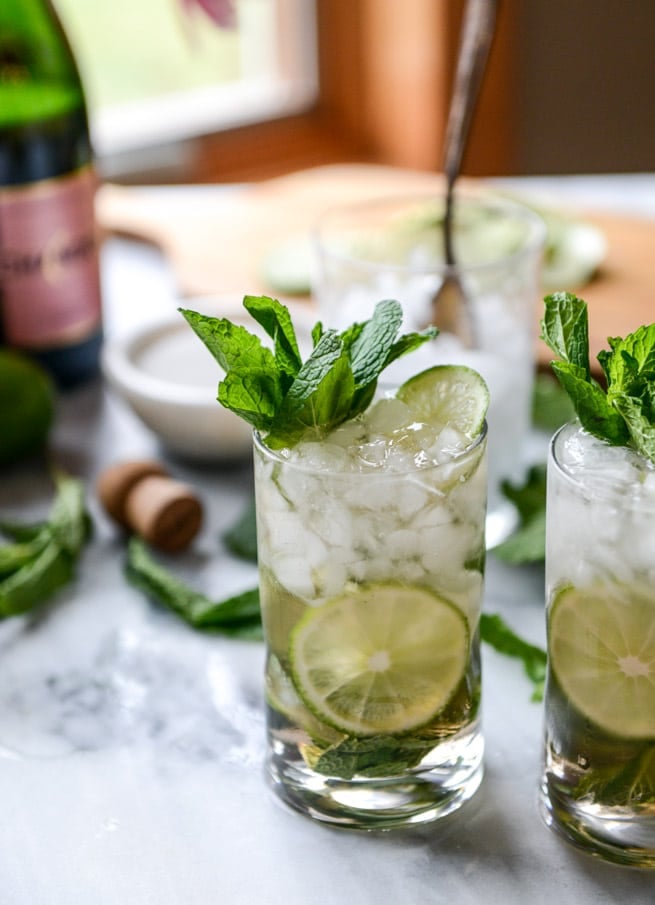 rosé champagne mojitos I howsweeteats.com