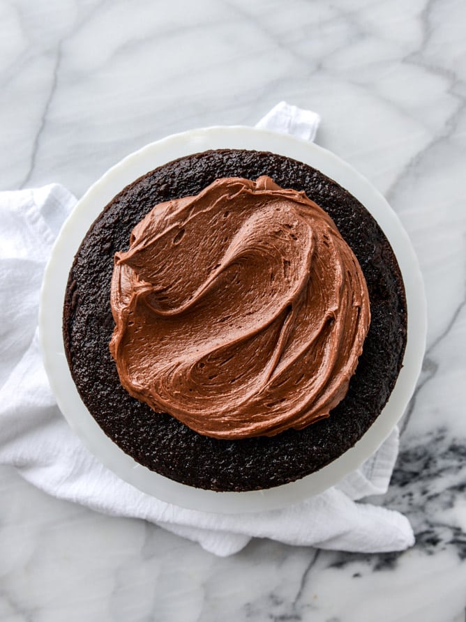 chocolate vanilla bean cake I howsweeteats.com