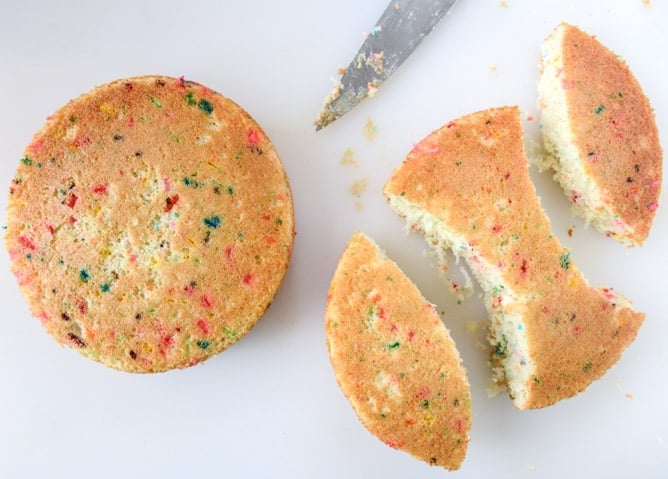 coconut confetti classic bunny cake with M&M'S I howsweeteats.com