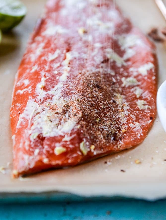 30 minute cajun salmon with salted lime butter I howsweeteats.com