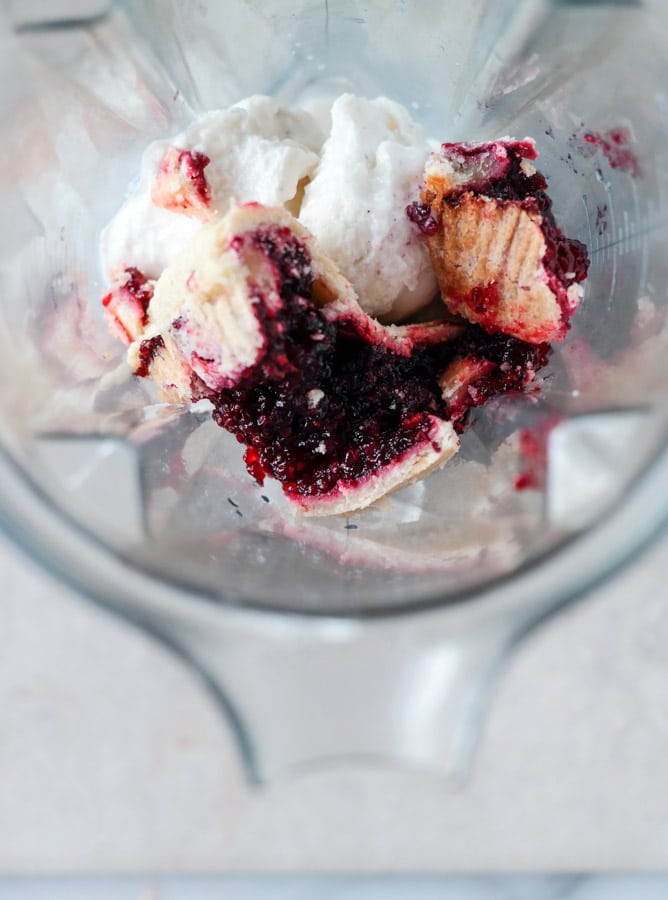 black raspberry pie milkshake with black raspberry ganache I howsweeteats.com