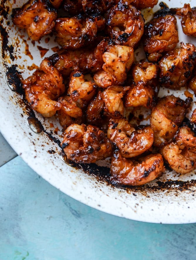 BBQ shrimp and lime avocado toast I howsweeteats.com
