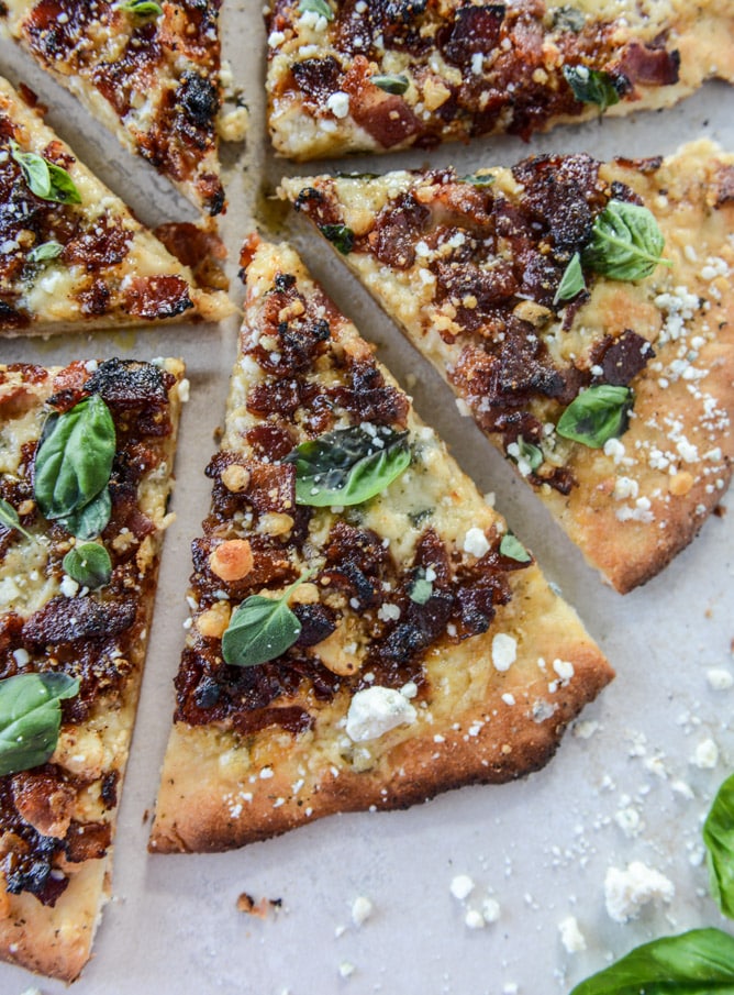 chipotle candied bacon and smoked blue cheese pizza by @howsweeteats I howsweeteats.com