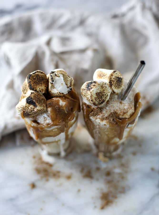 bourbon chai caramel milkshakes I howsweeteats.com