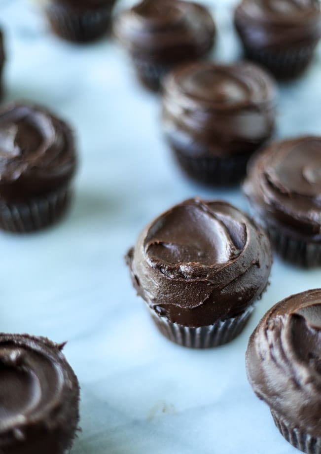 devil's food cupcakes with pomegranate sugar shards I howsweeteats.com