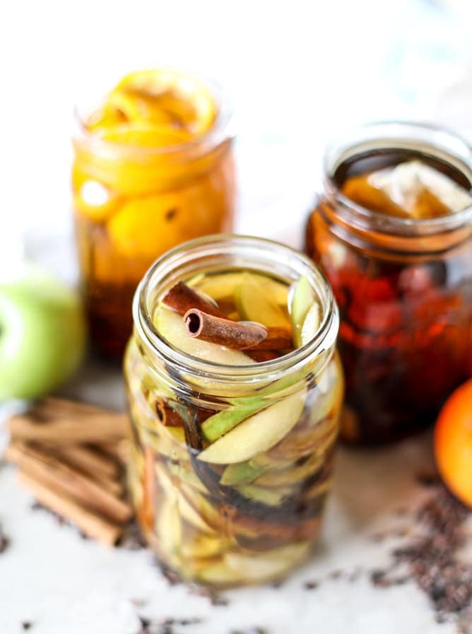 apple pie, chocolate orange and vanilla chai infused bourbon. make it for the holidays! it's the perfect homemade gift. I howsweeteats.com