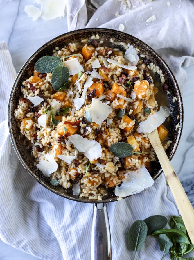bacon butternut squash risotto I howsweeteats.com