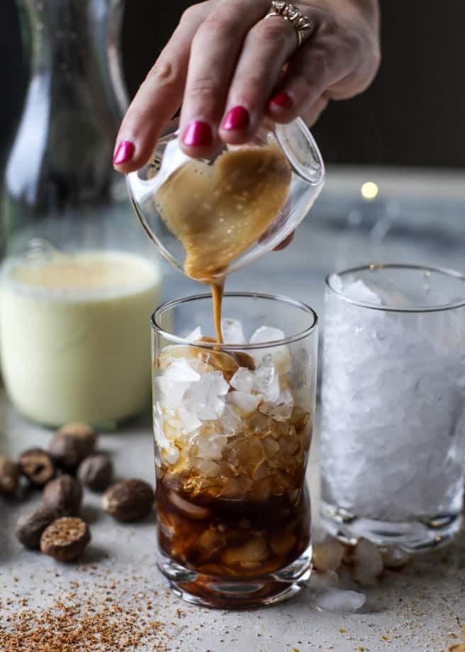 iced eggnog lattes I howsweeteats.com