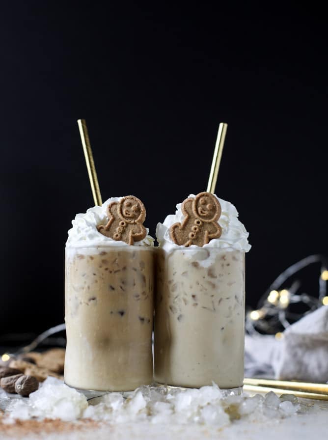 iced eggnog lattes I howsweeteats.com