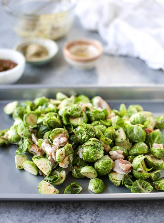 mustard roasted brussels sprouts I howsweeteats.com