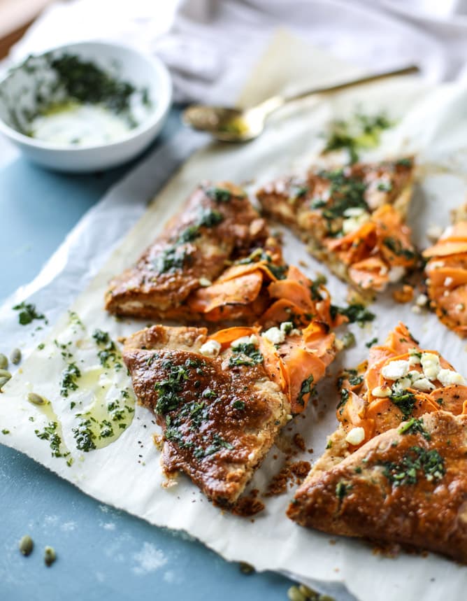 sweet potato galette with caramelized shallots I howsweeteats.com