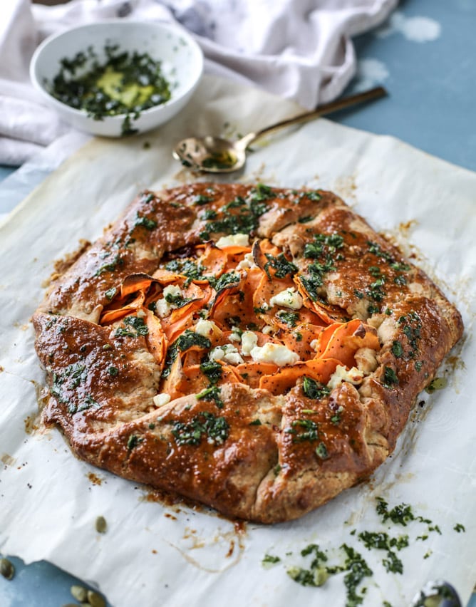 sweet potato galette with caramelized shallots I howsweeteats.com