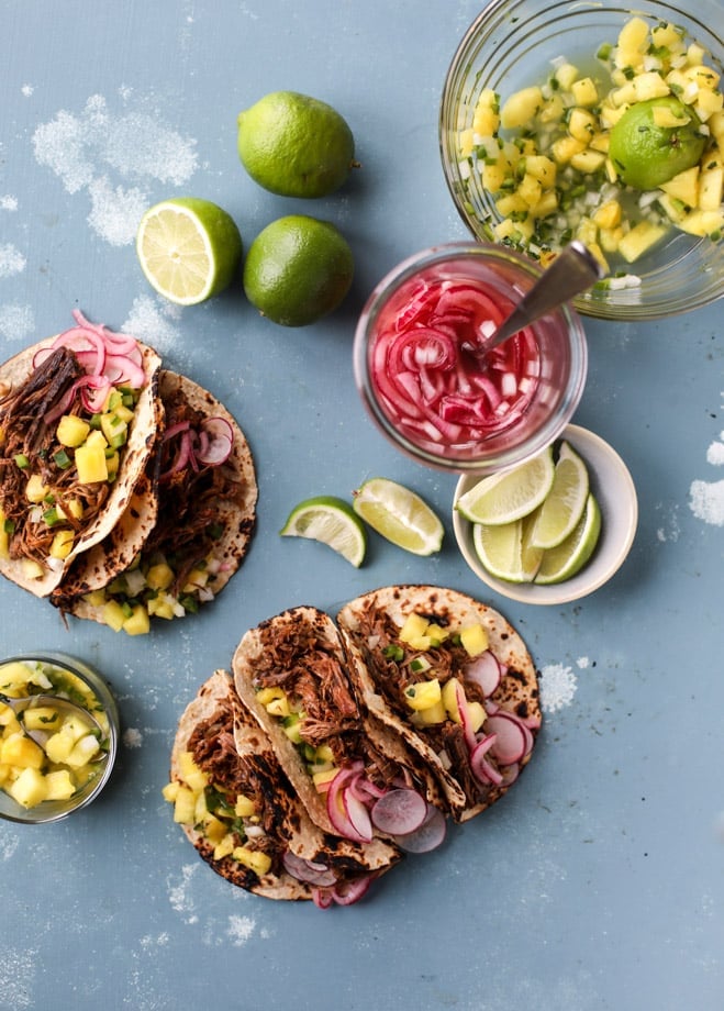 slow cooker barbacoa beef tacos I howsweeteats.com