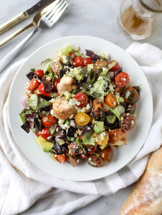 honey mustard chicken chopped salad I howsweeteats.com