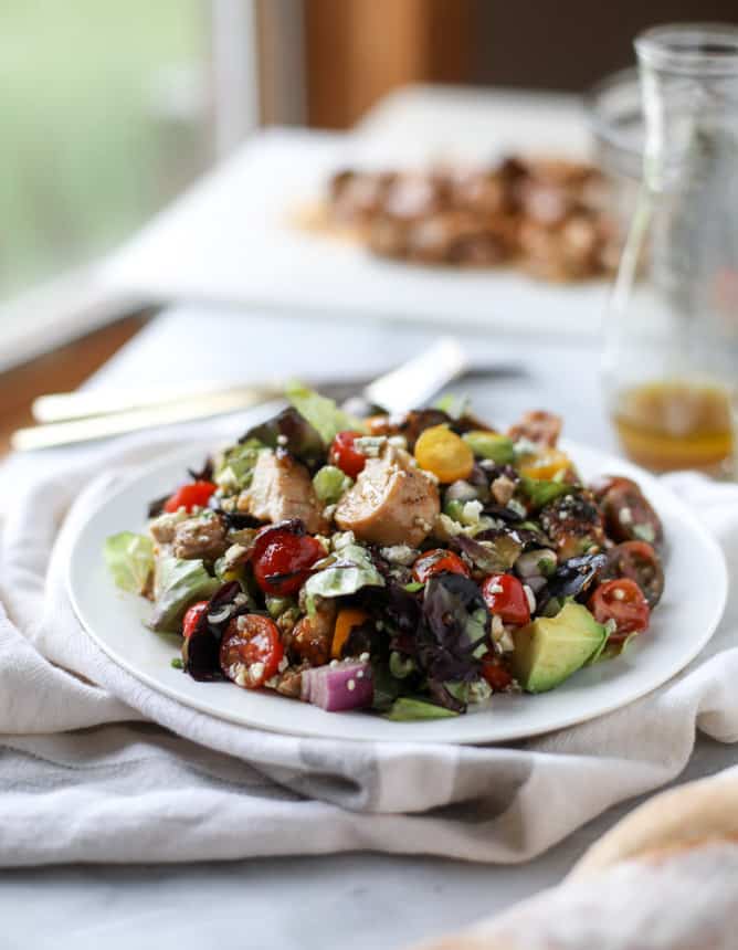 honey mustard chicken chopped salad I howsweeteats.com