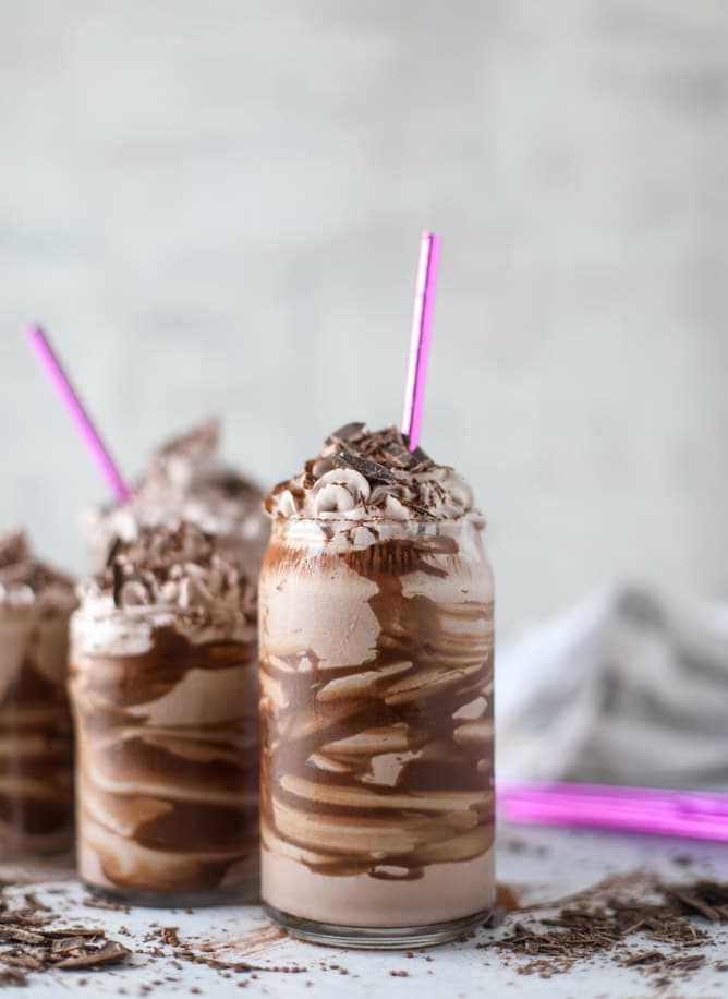 chocolate lovers coconut milkshakes I howsweeteats.com