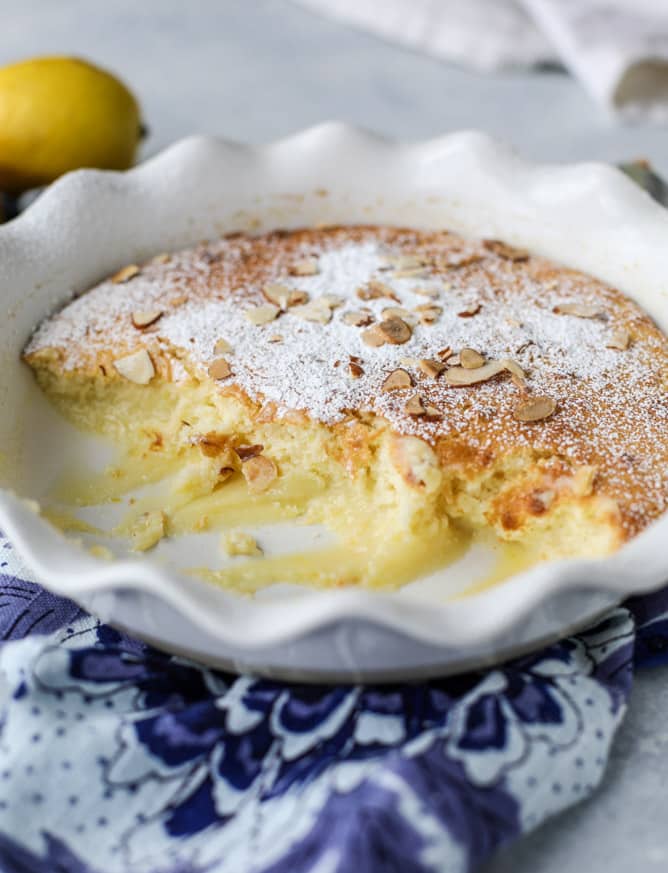 lemon almond pudding cake I howsweeteats.com