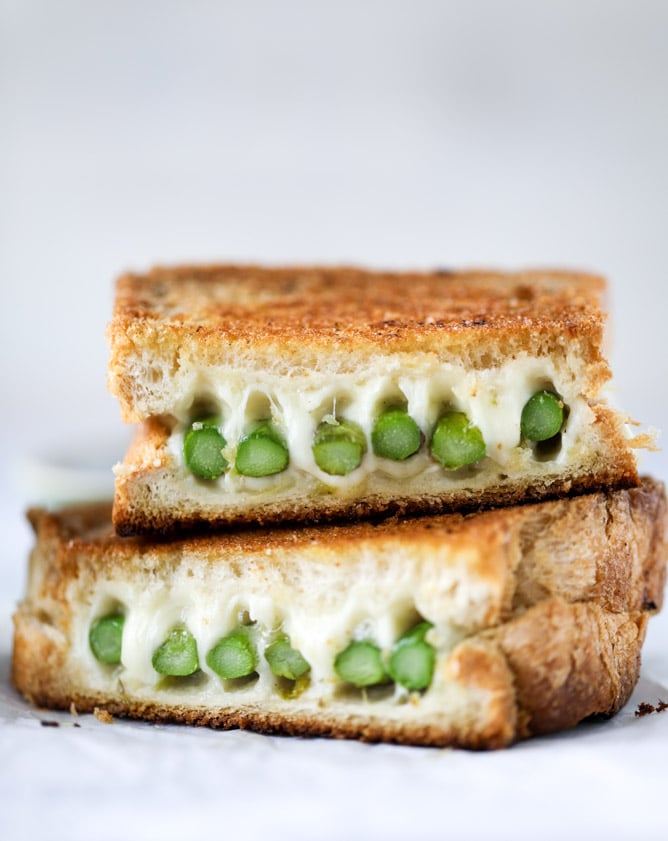 asparagus grilled cheese with brown butter & dijon I howsweeteats.com