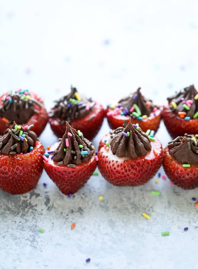coconut chocolate mousse filled strawberries I howsweeteats.com