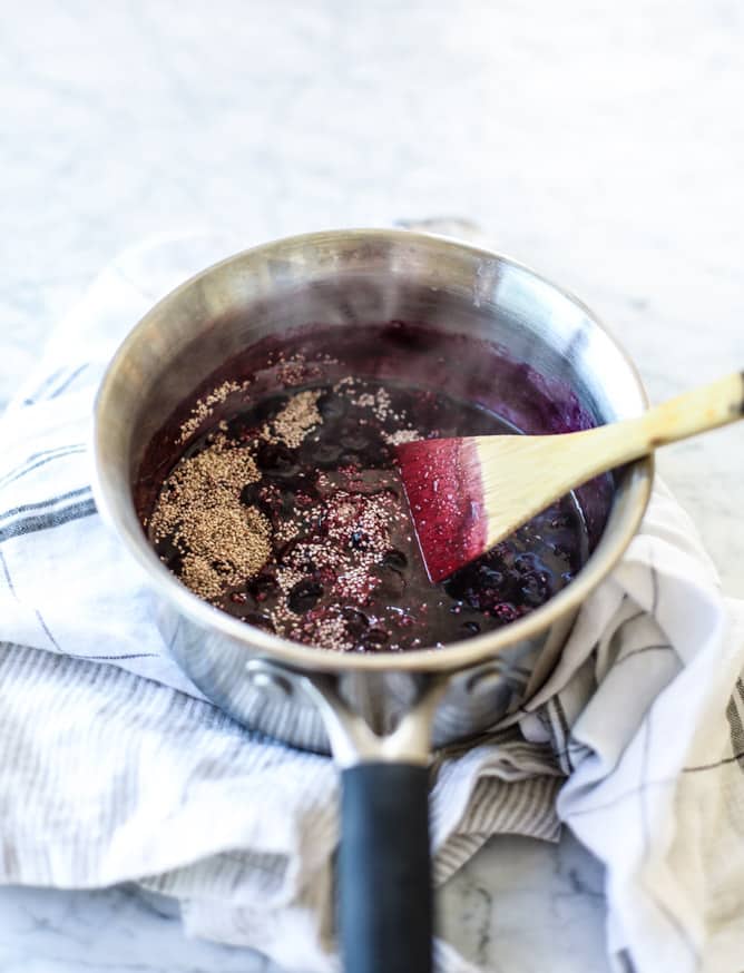 easy blueberry lavender chia jam I howsweeteats.com