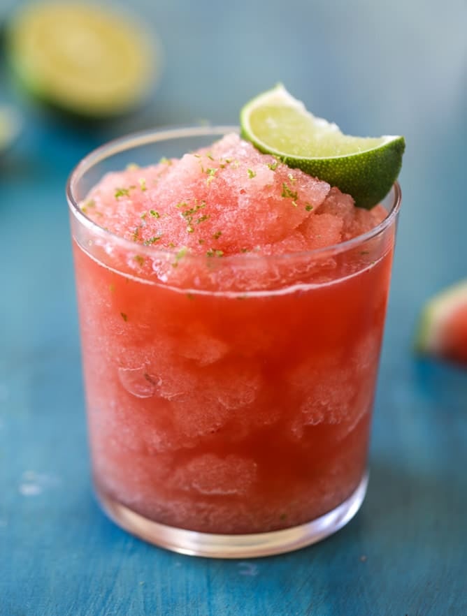 frozen watermelon lime agua fresca I howsweeteats.com