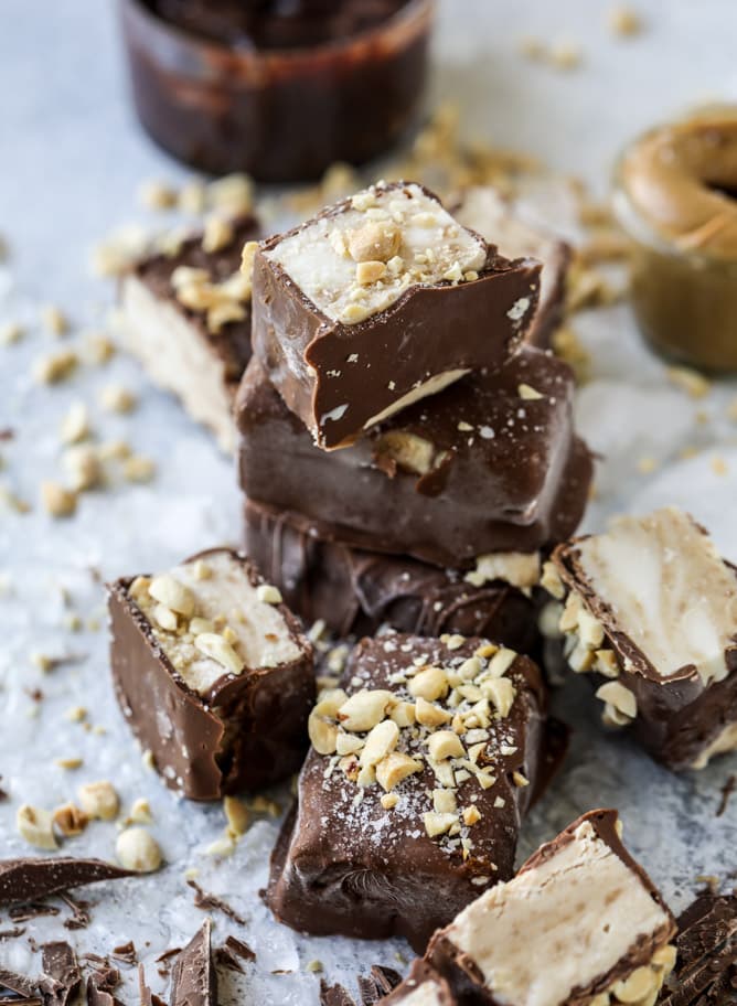 salted peanut butter ice cream bars I howsweeteats.com
