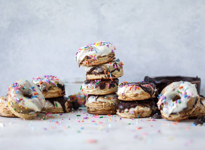 triple dipped chocolate peanut butter doughnuts I howsweeteats.com