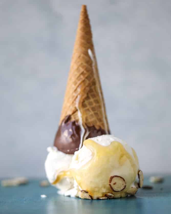 no-churn ricotta ice cream I howsweeteats.com