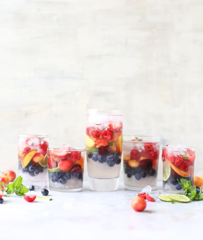 rainbow coconut water spritzers I howsweeteats.com