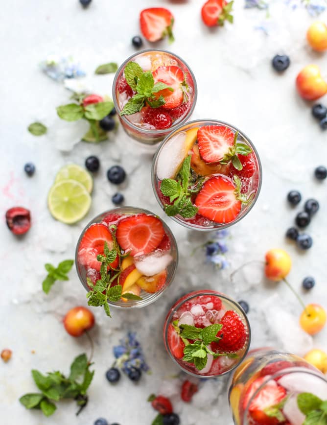 rainbow coconut water spritzers I howsweeteats.com