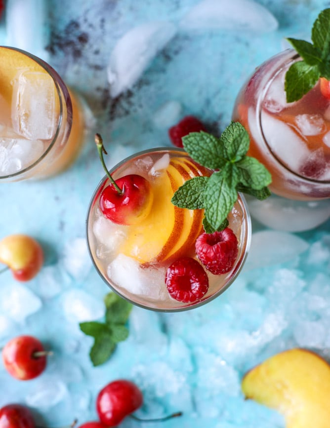 sparkling peach cider I howsweeteats.com