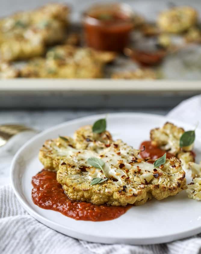roasted sicilian cauliflower with quick tomato jam I howsweeteats.com