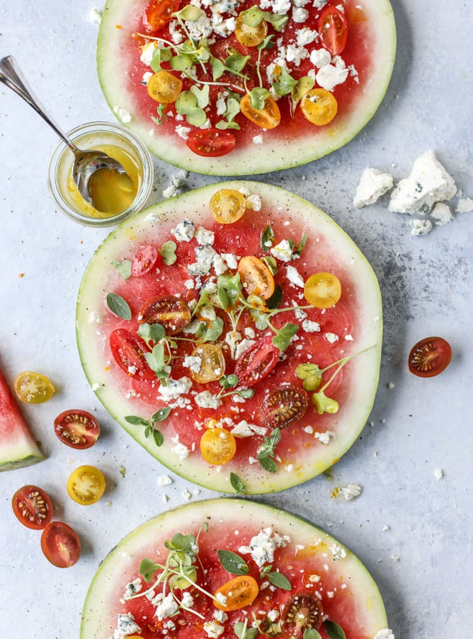 watermelon salad wedges I howsweeteats.com