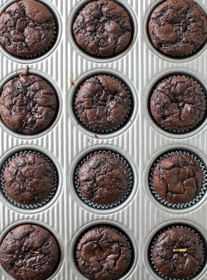chocolate zucchini cupcakes with avocado frosting I howsweeteats.com