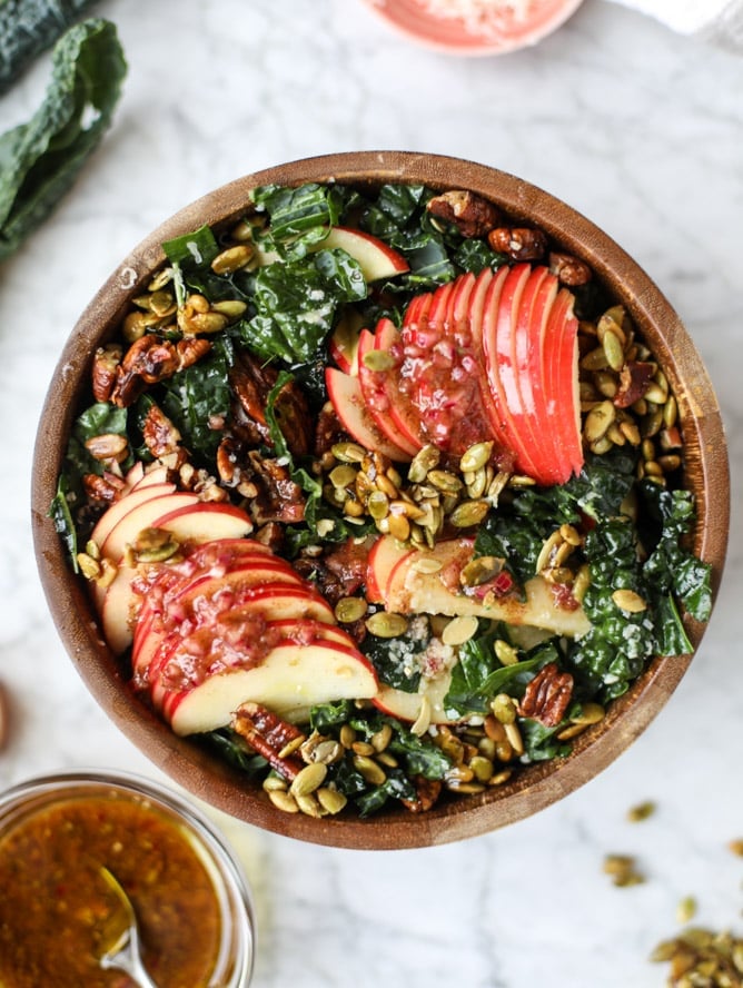 harvest honeycrisp kale salad I howsweeteats.com