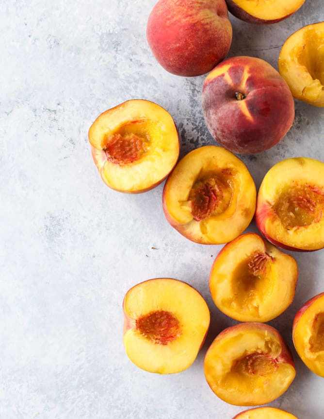 grilled peaches with lavender honey whipped ricotta I howsweeteats.com