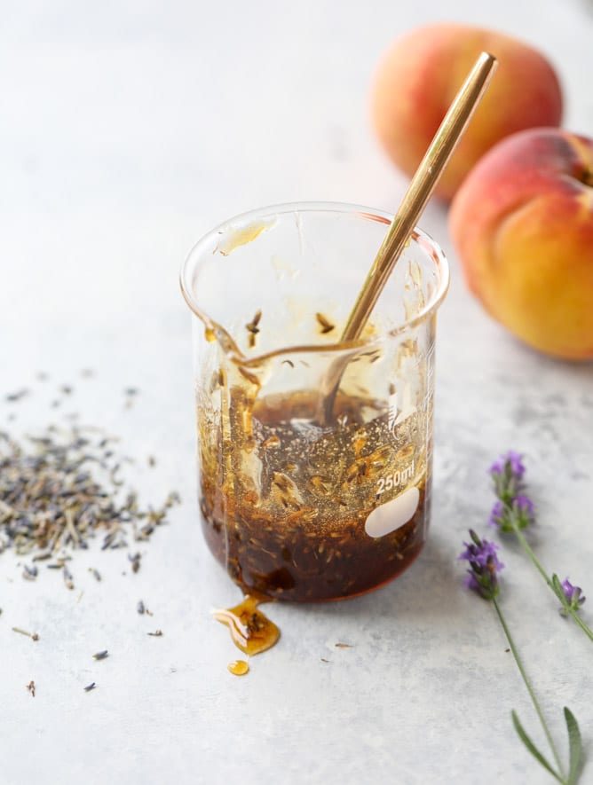 grilled peaches with lavender honey whipped ricotta I howsweeteats.com